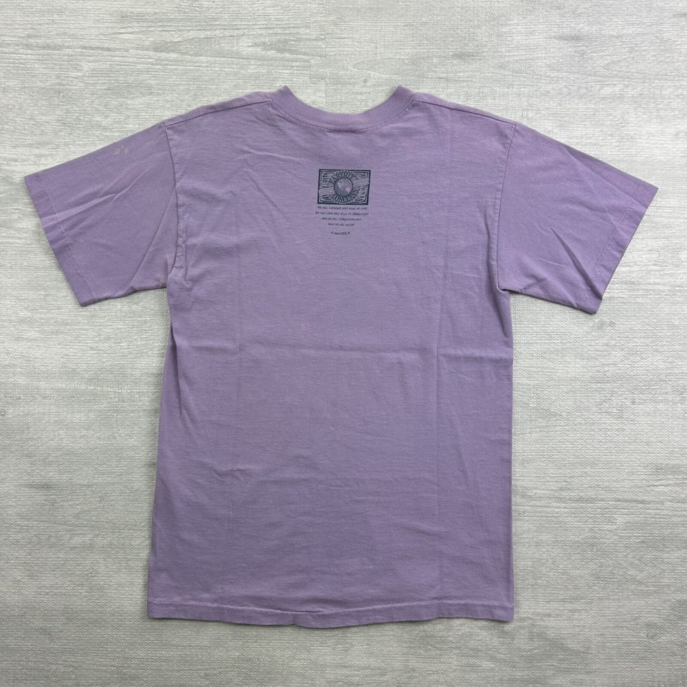 Vintage 90s Feel The Rhythm Of The Earth Shirt Size Medium Purple Nature Earth - Picture 3 of 9